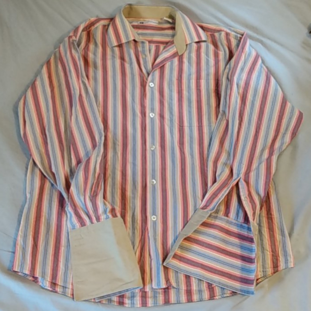 Bachrach men's large long sleeve collared shirt